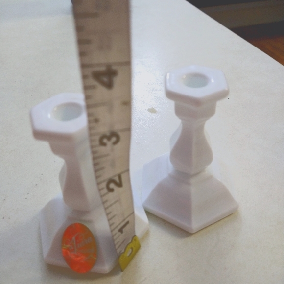 Milk Glass Candleholders Set - Picture 3 of 4